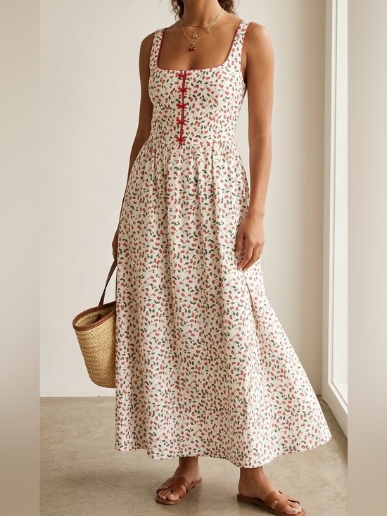 Caroline Constas Dresses & Skirts - NWT Caroline Constas Cherry Print Bow Detail Dress Size Medium